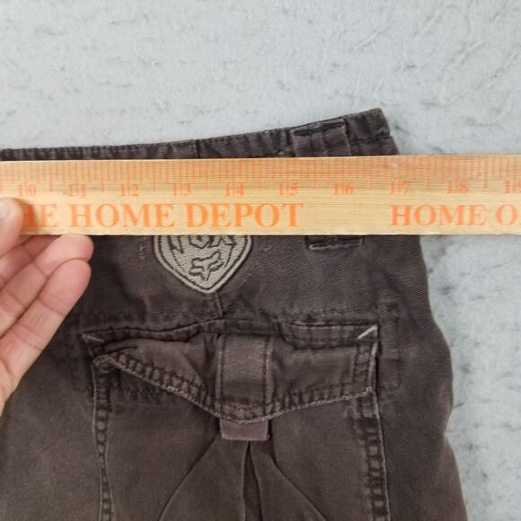 Fox Racing Shorts Mens 34 Brown Cargo Utility Pocket Cotton Embroidered Logo - Picture 10 of 16